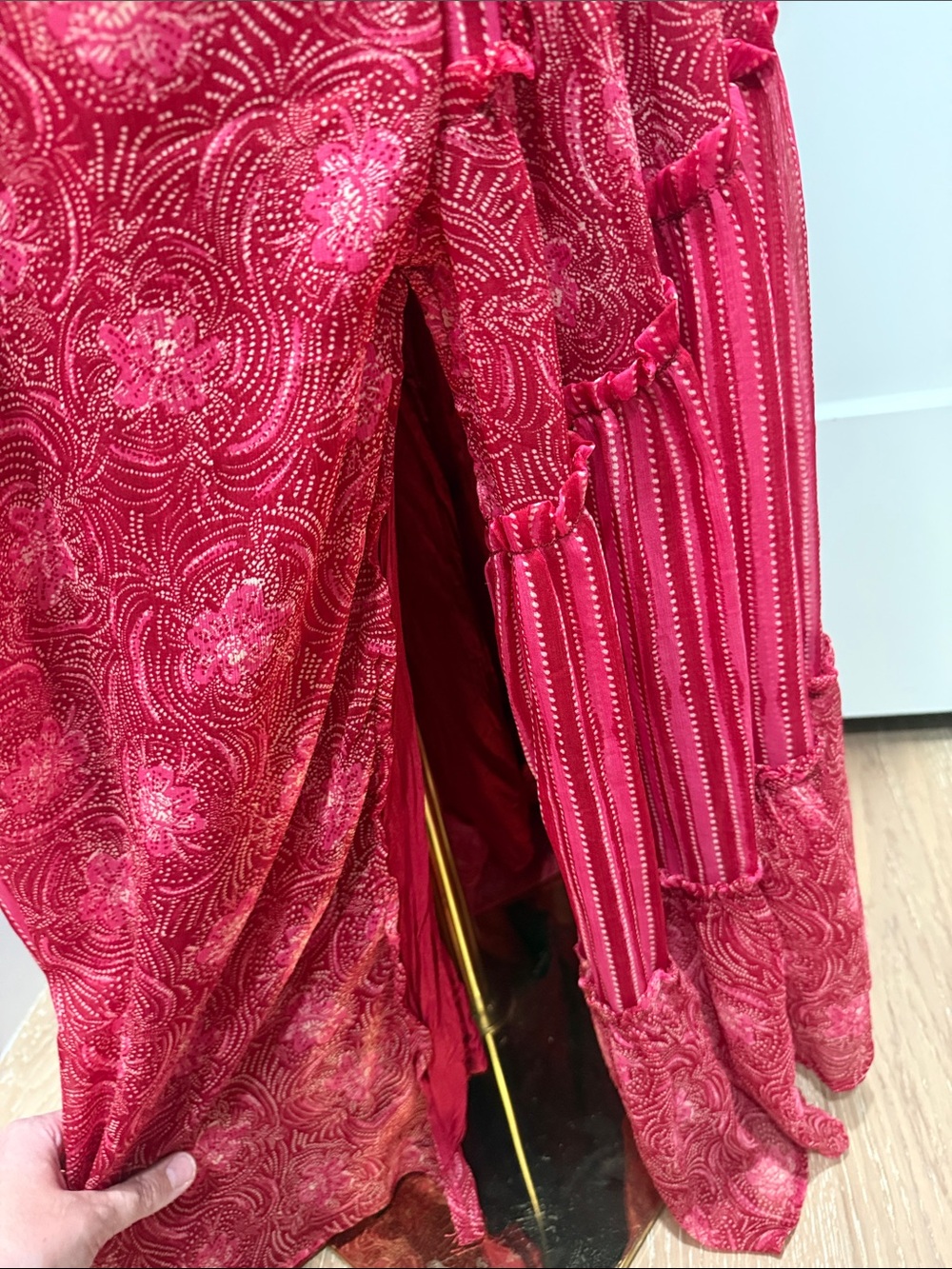Free People Red “YOURE A JEWEL”  Maxi Dress - Picture 5 of 9